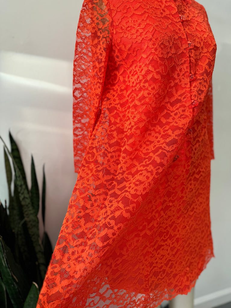 Vintage tangerine lace dress