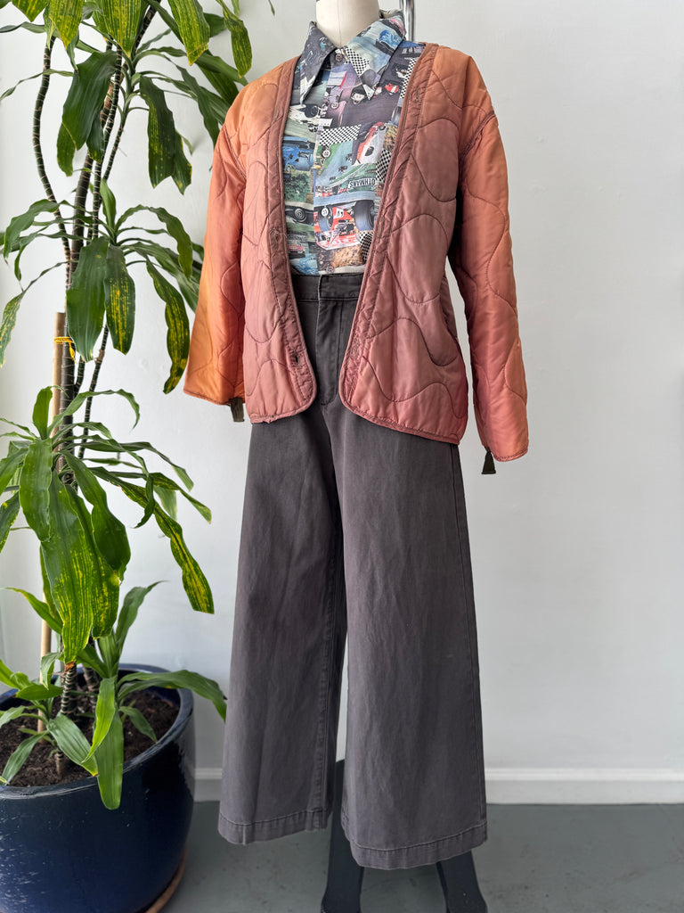 Ombré vintage quilted liner jacket