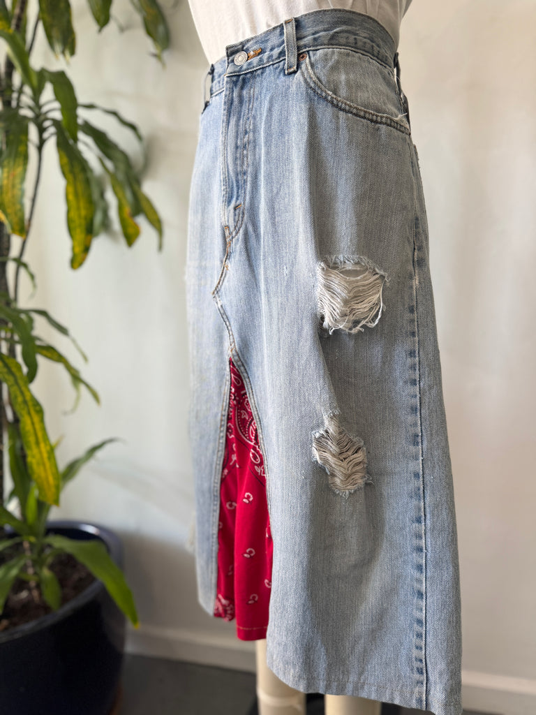 Perfectly crafted handmade denim skirt waist “34”