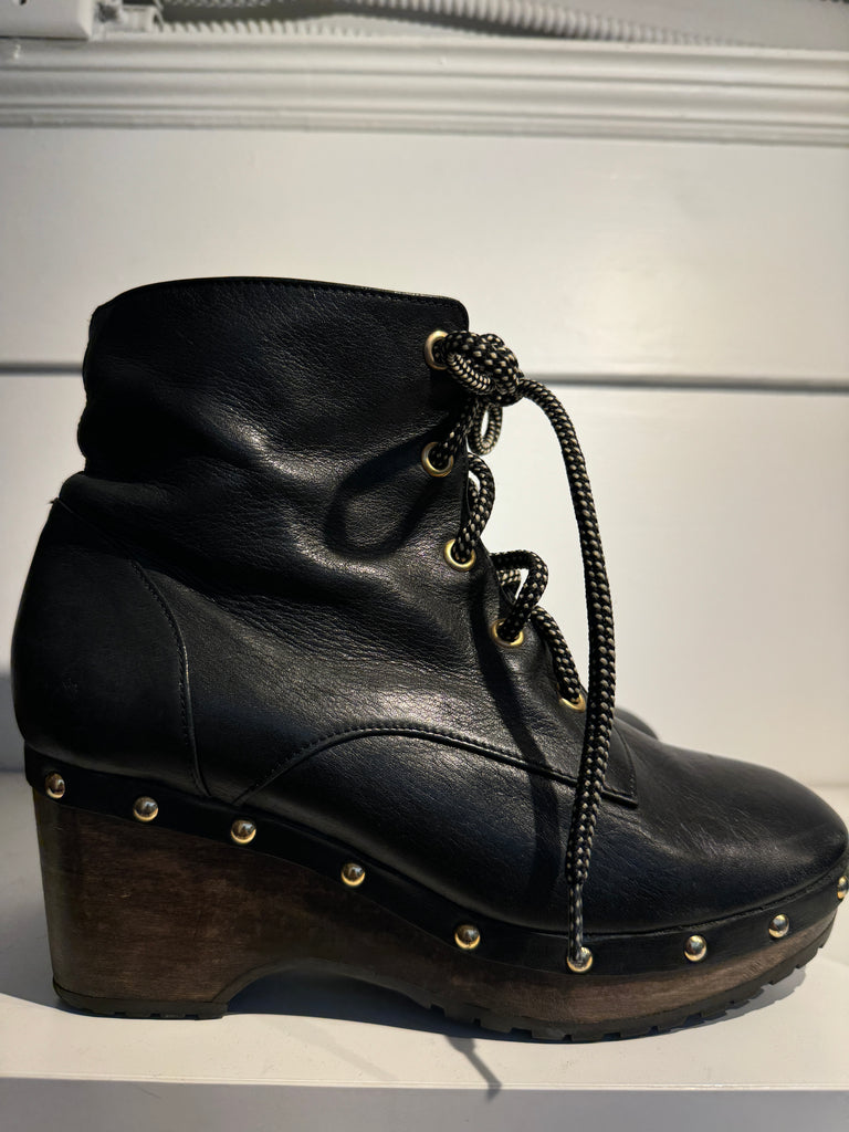 Opening Ceremony leather platform boots