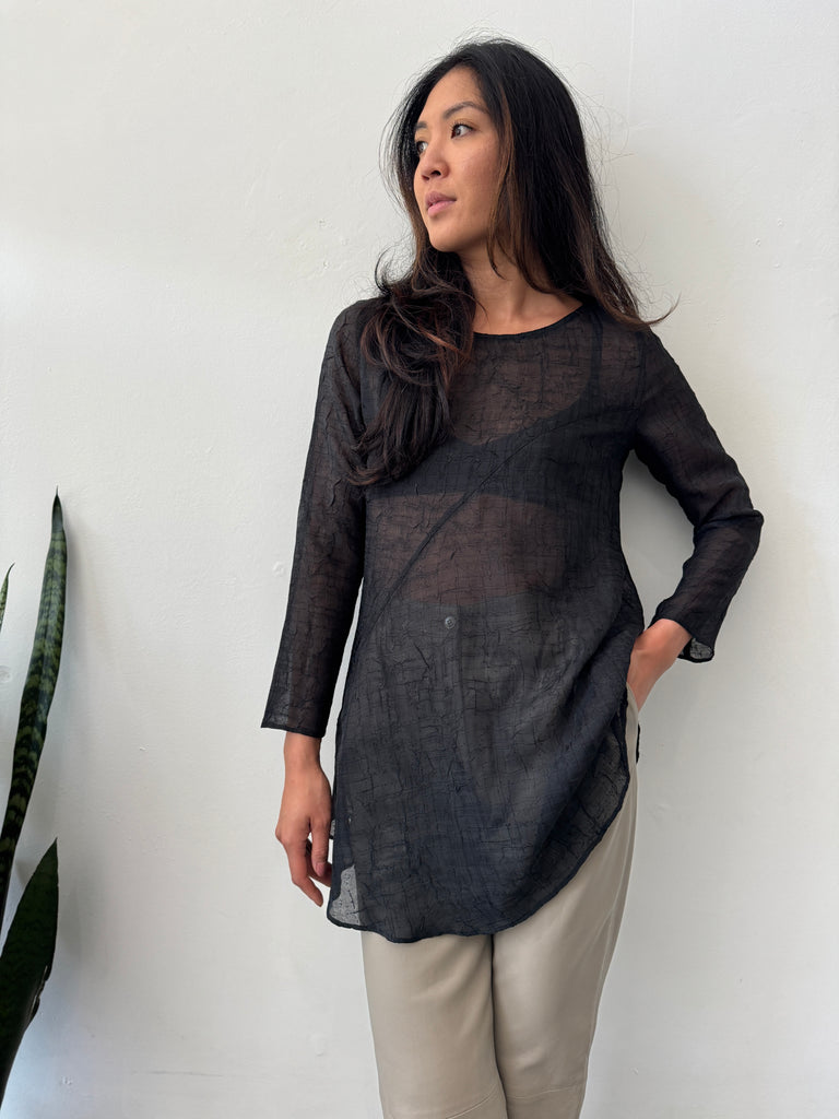 semi sheer tunic