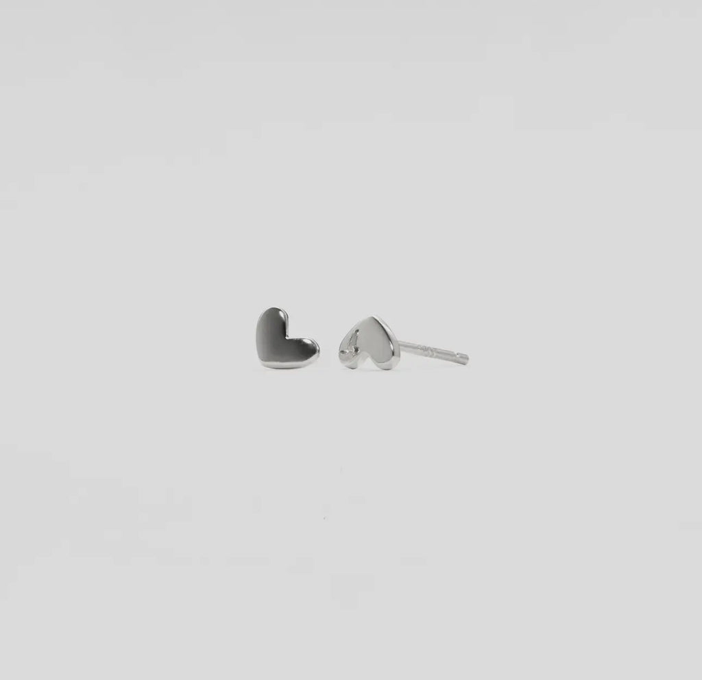 Dainty heart post earrings sterling silver