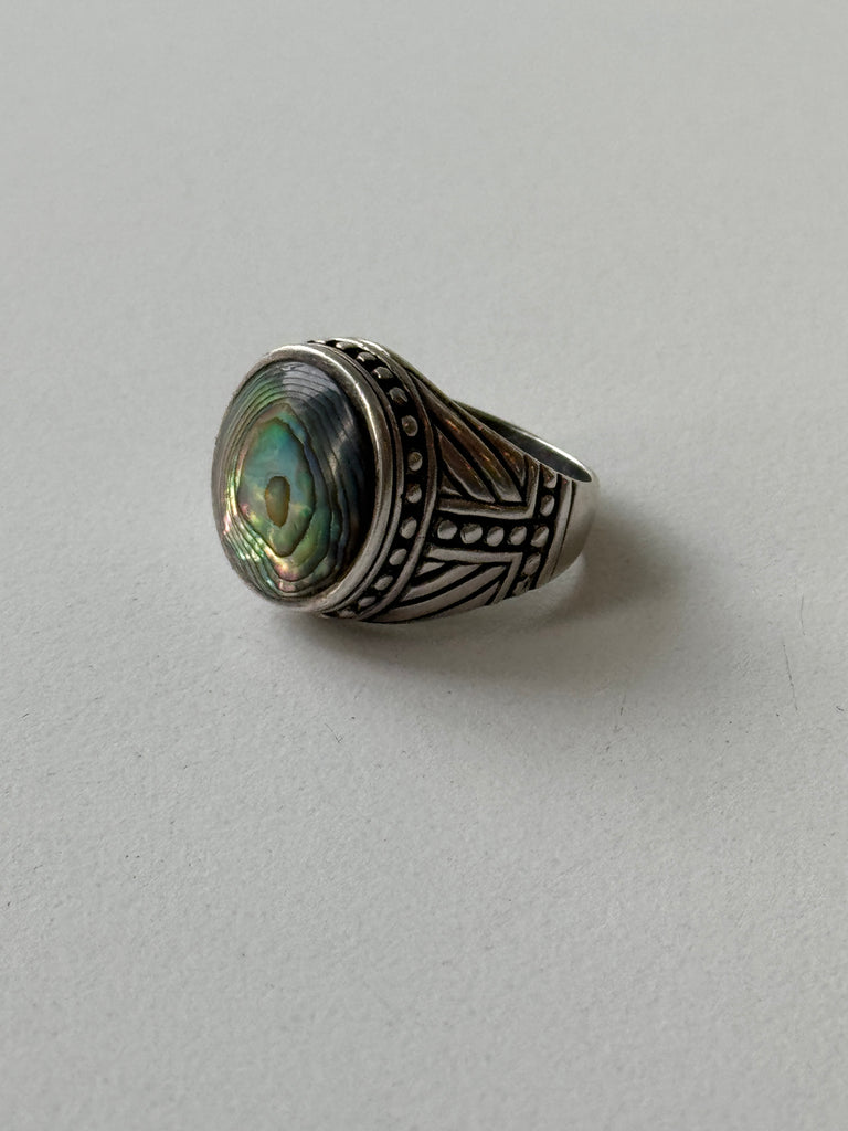 Abalone + Sterling silver ring size 6.5