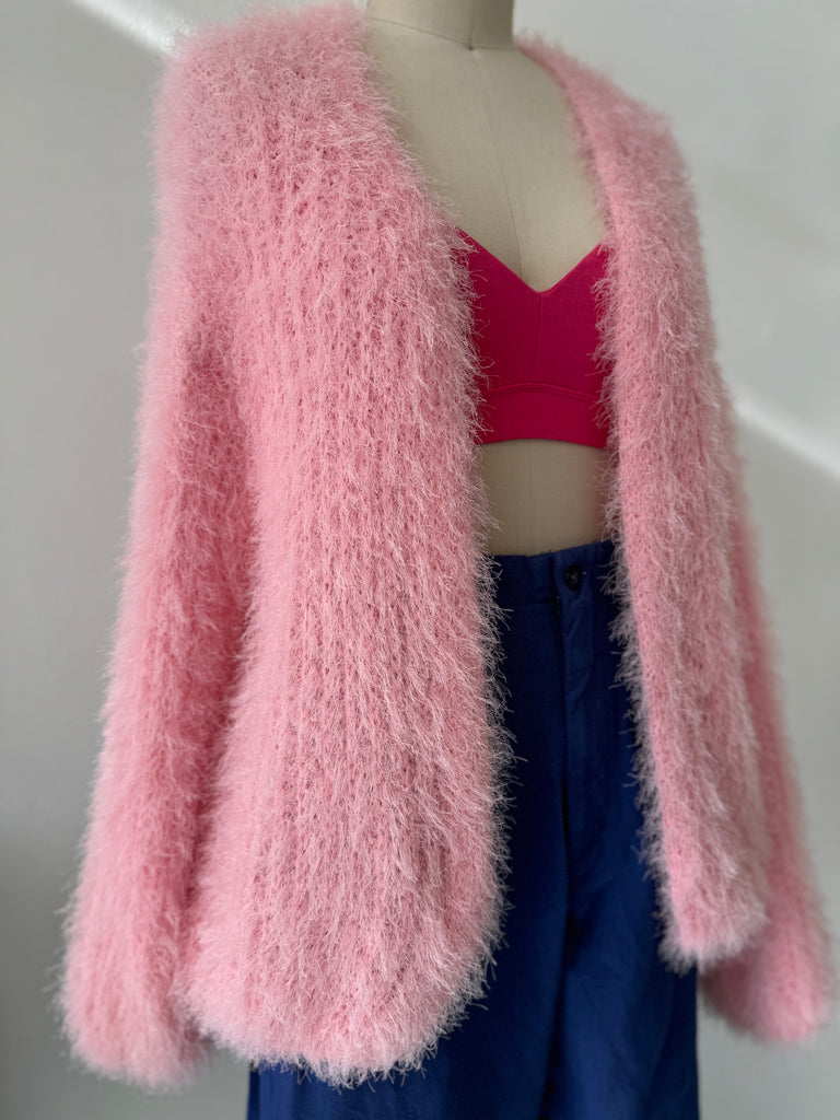 Fuzzy pink outerwear