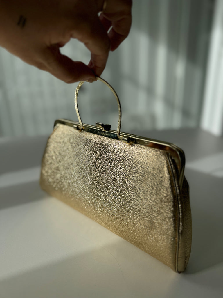 Vintage gold foil clutch