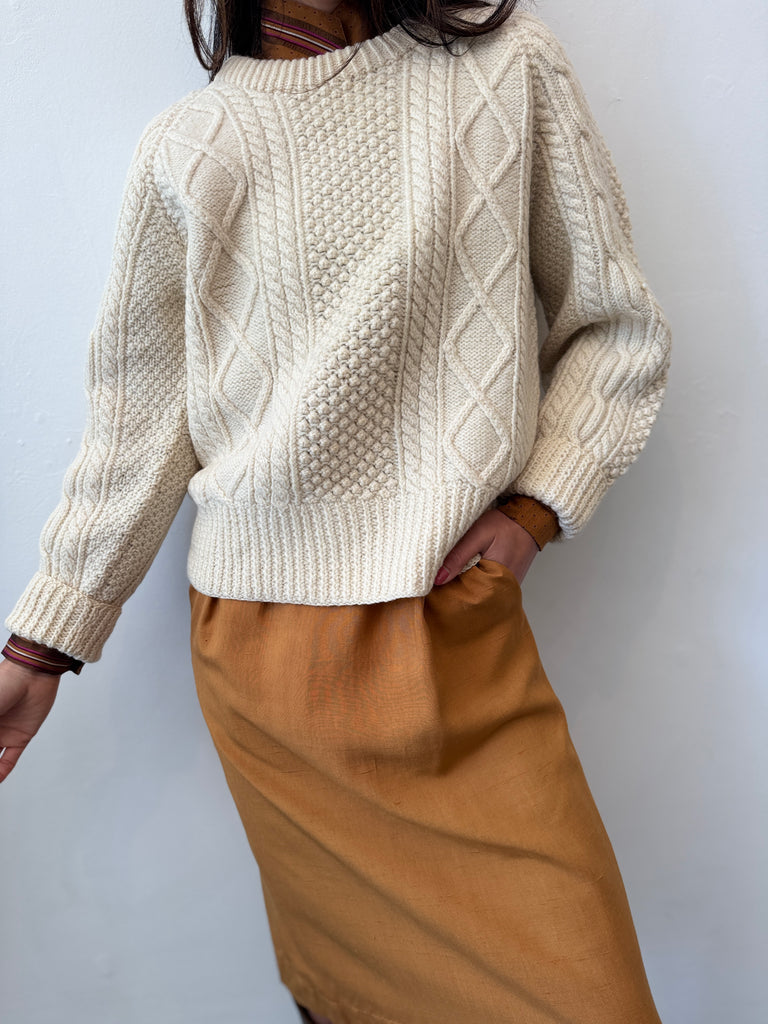 Vintage hand knit wool sweater