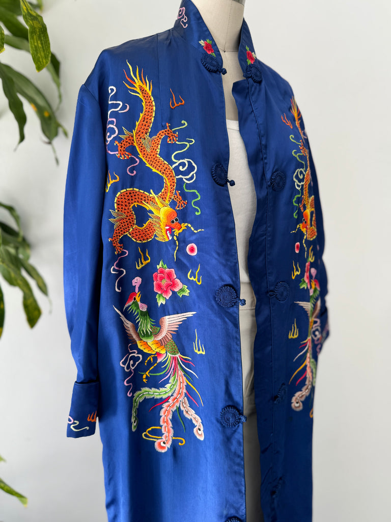 Vintage silk embroidered outerwear