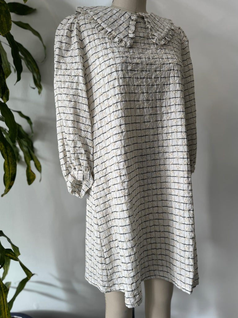 Eyelet collared dress
