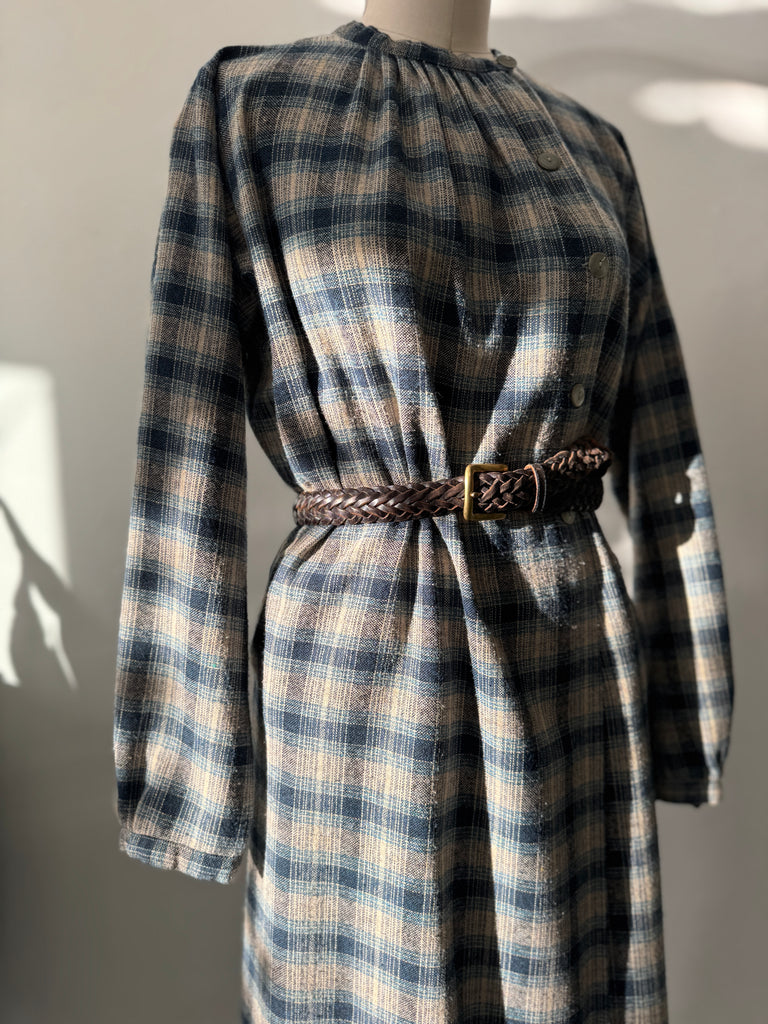 Vintage plaid wool blend dress