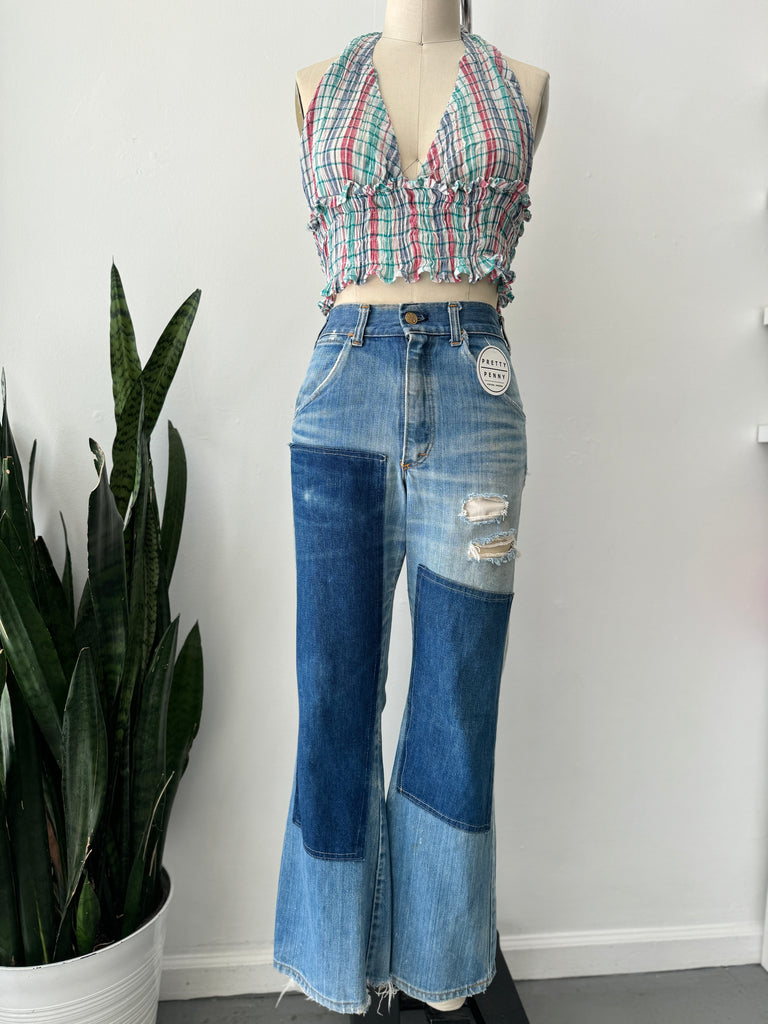Vintage patchwork jeans waist “26/27”