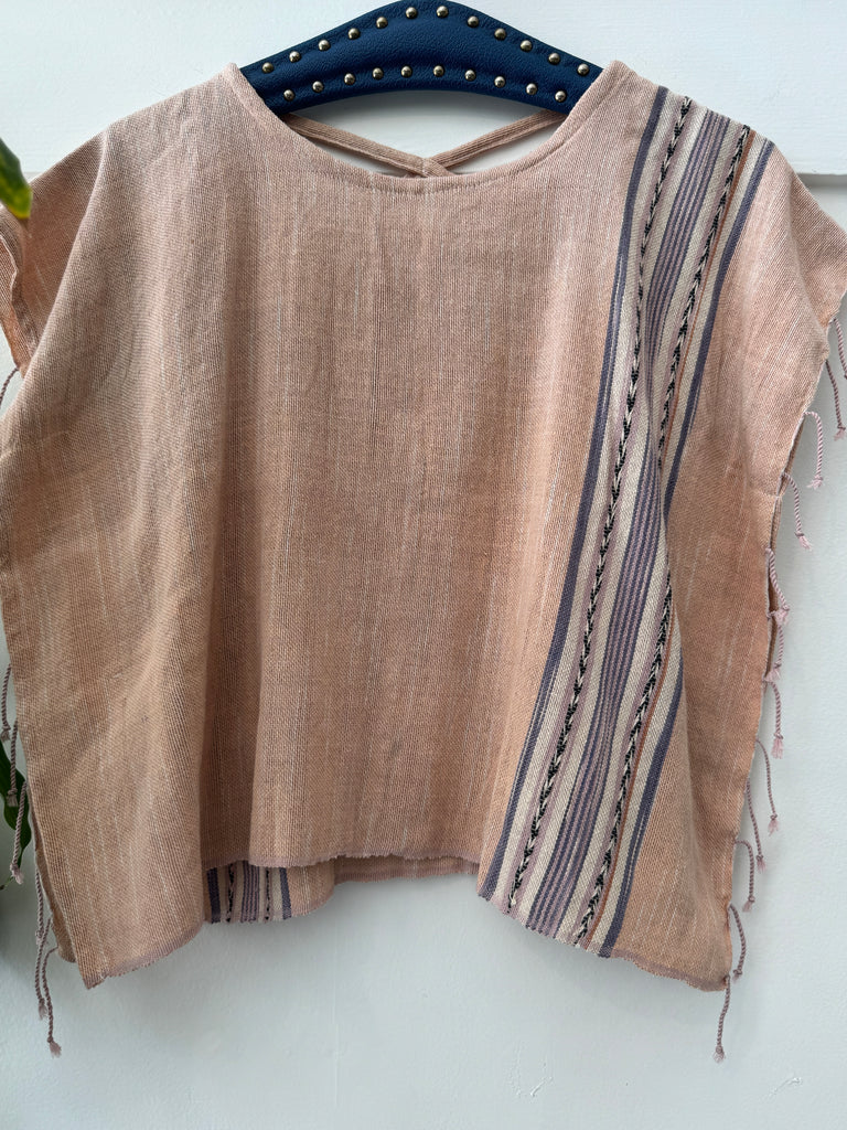 Woven cotton cropped box top