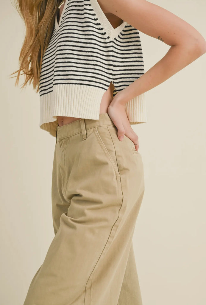 Wide legged cotton pants
