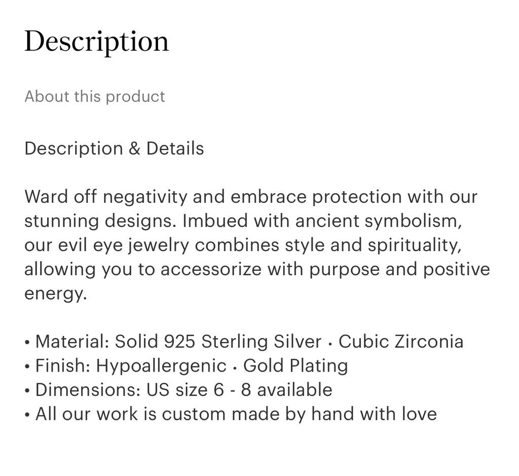 Evil eye ring