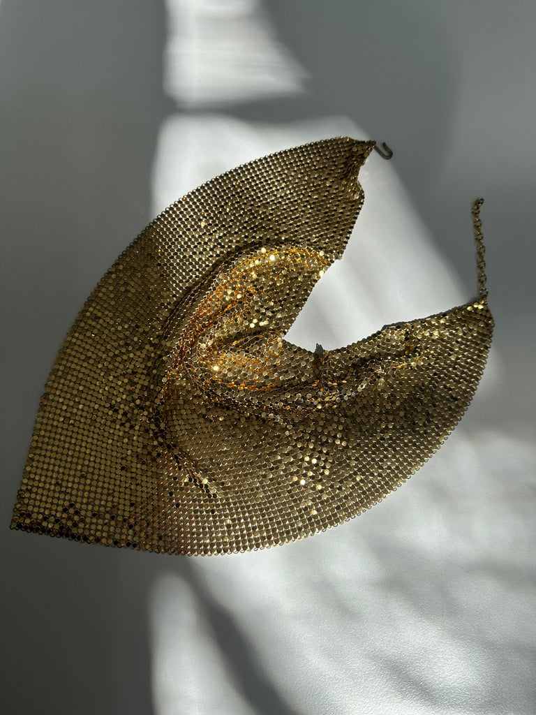 Whiting & Davis Metal mesh bandana necklace
