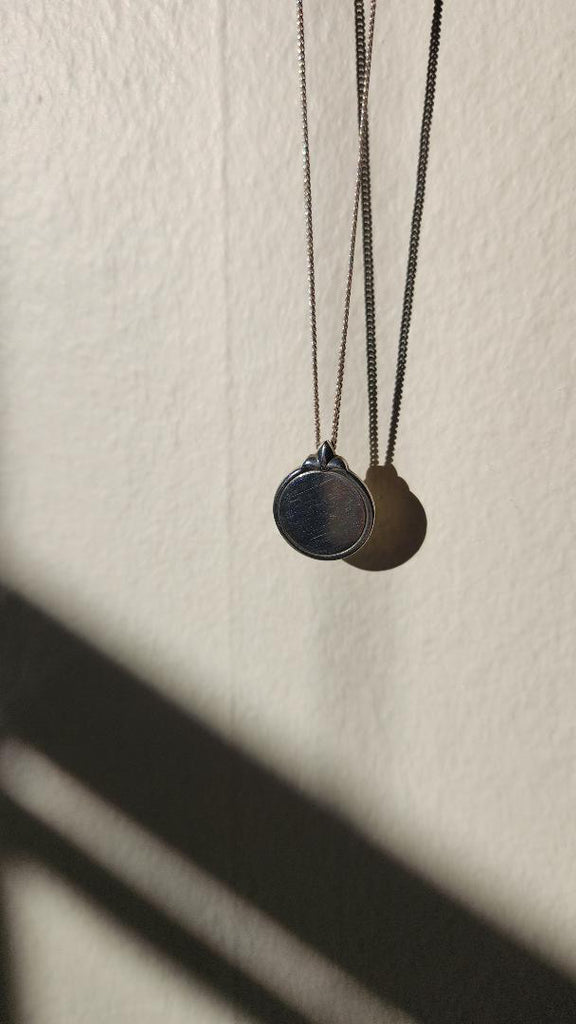 Vintage circular sterling medallion necklace