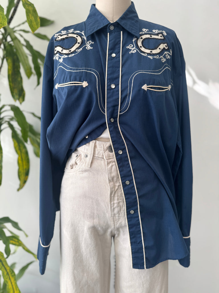 Vintage snap button western shirt