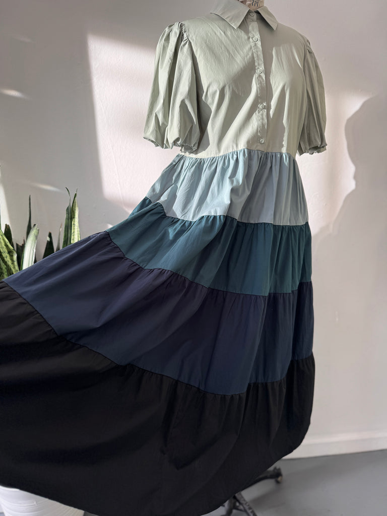 Ombré tiered dress