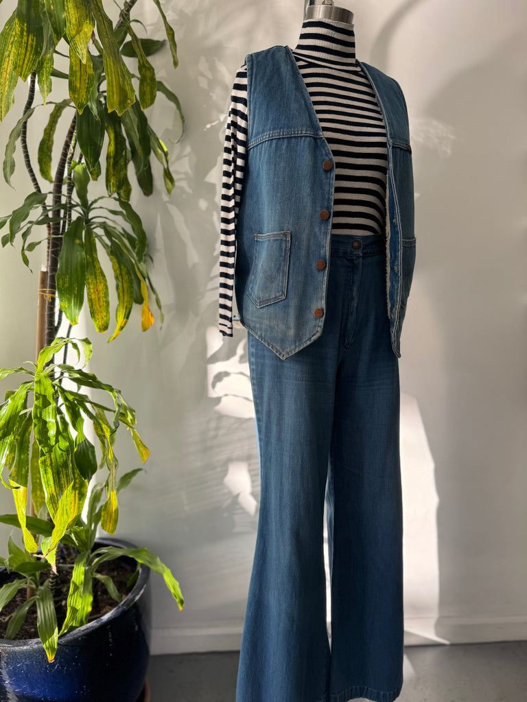 Vintage denim wrangler vest