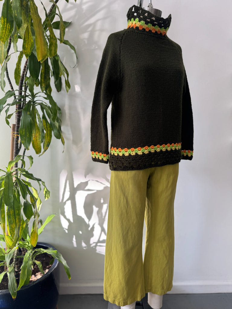 Handmade knit + crochet sweater