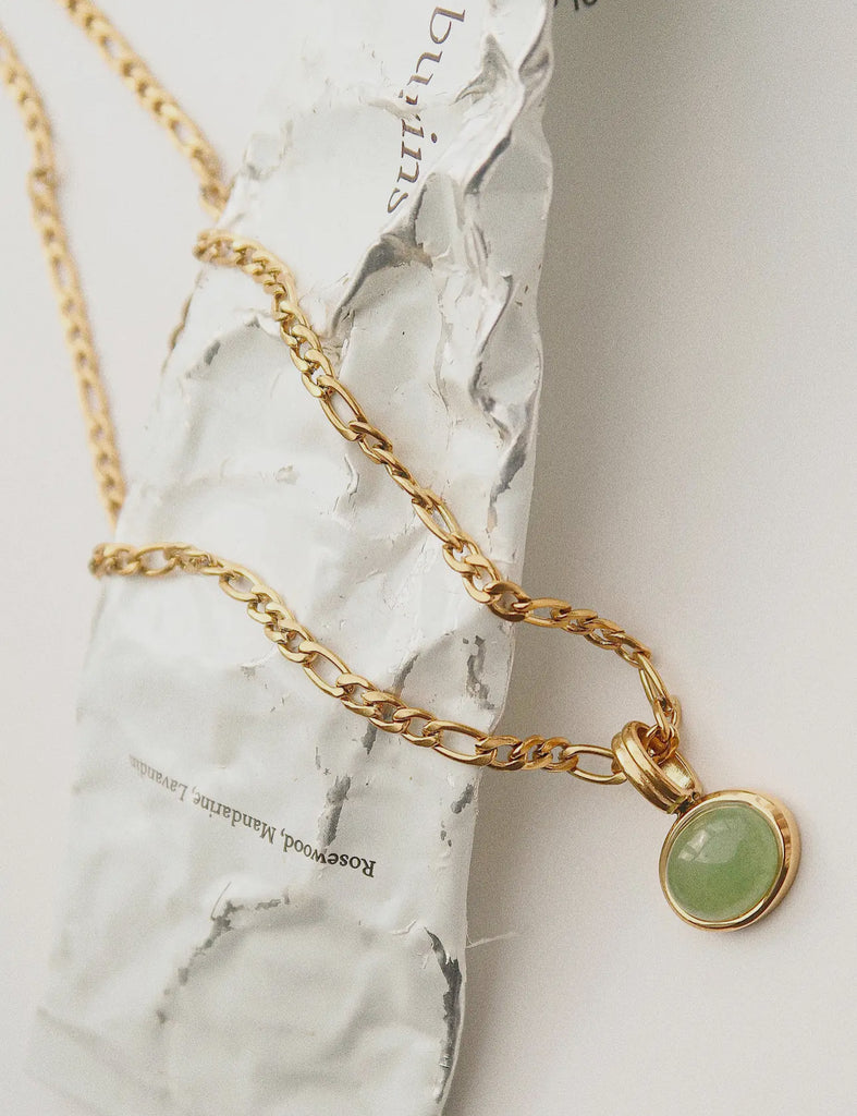 Green stone necklace