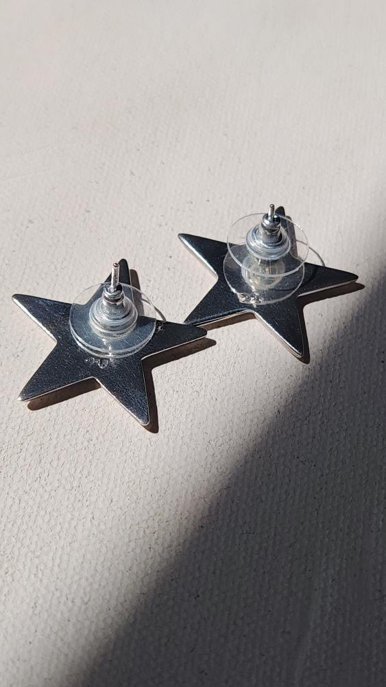 Sterling silver star earrings