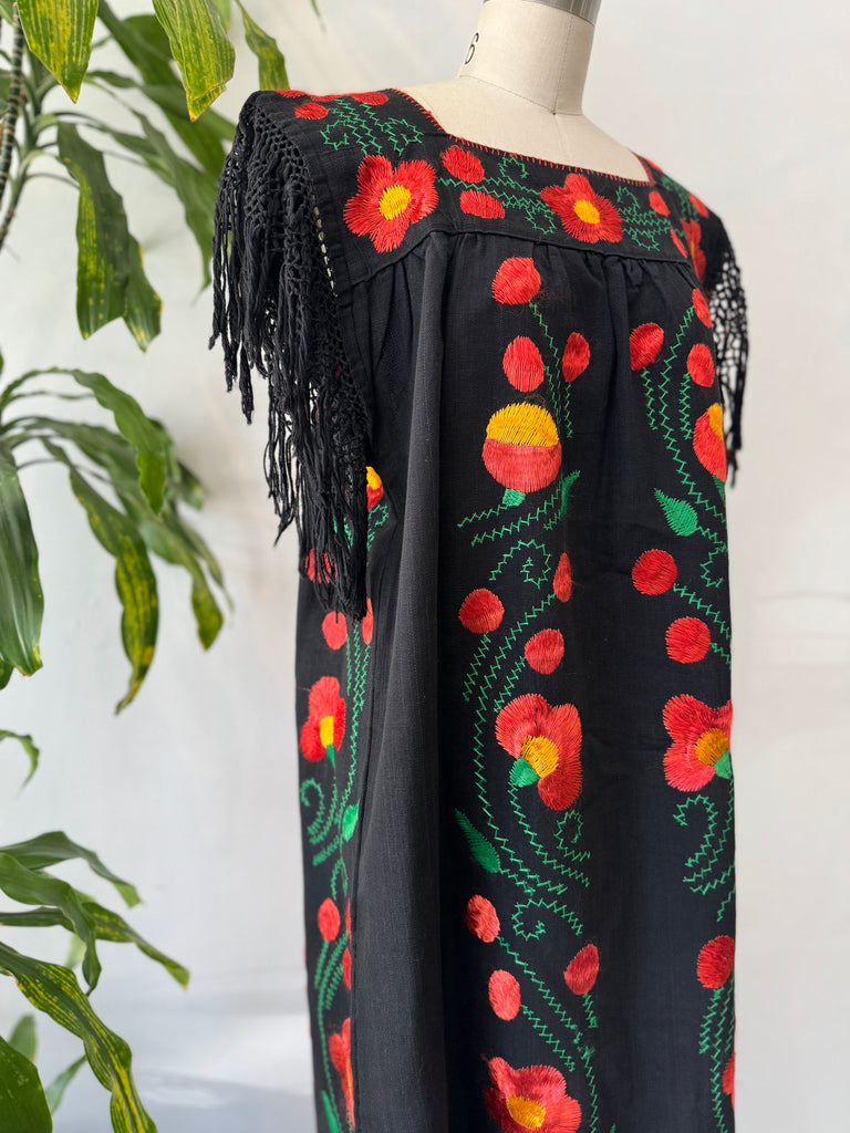 Embroidered woven cotton dress
