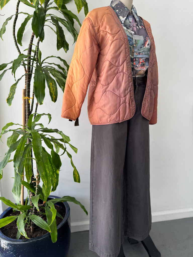 Ombré vintage quilted liner jacket