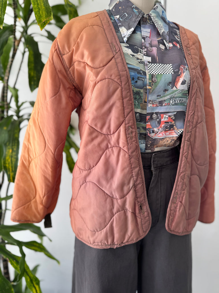 Ombré vintage quilted liner jacket