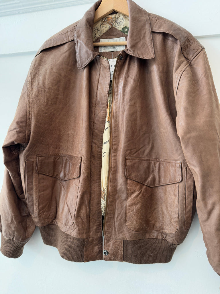 Vintage soft brown leather jacket