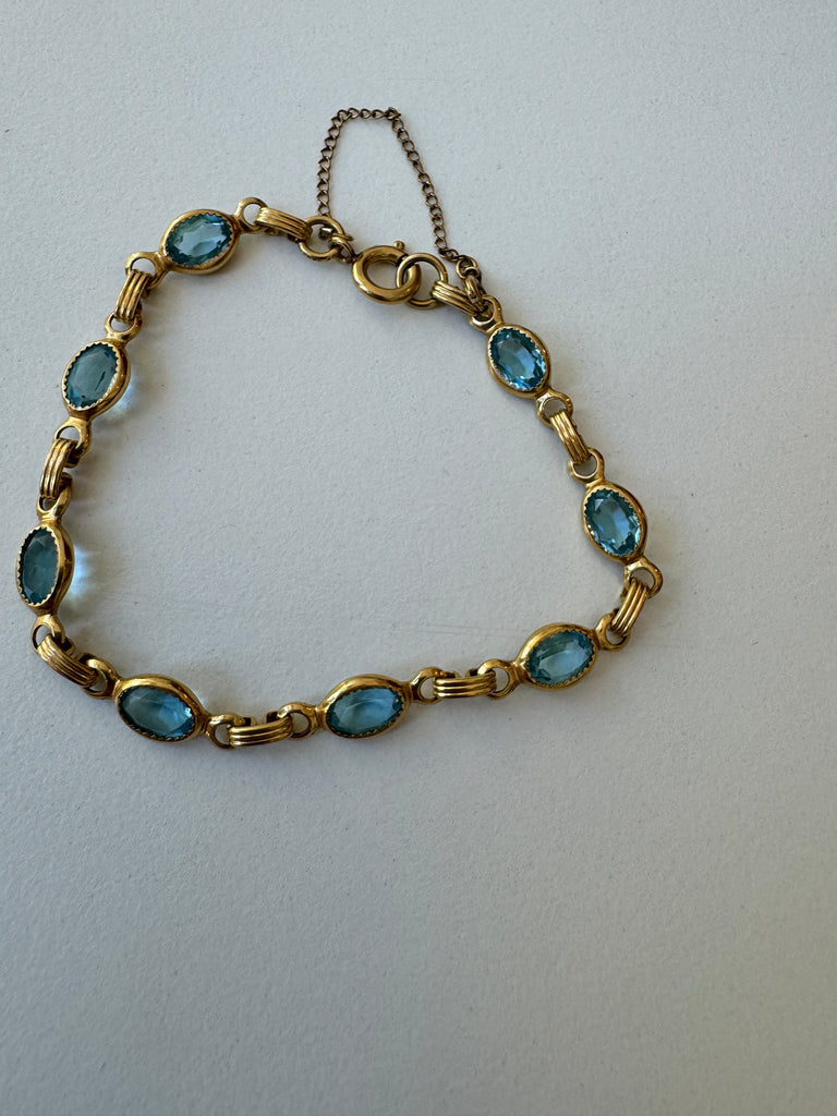 Gold Fill and blue topaz bracelet