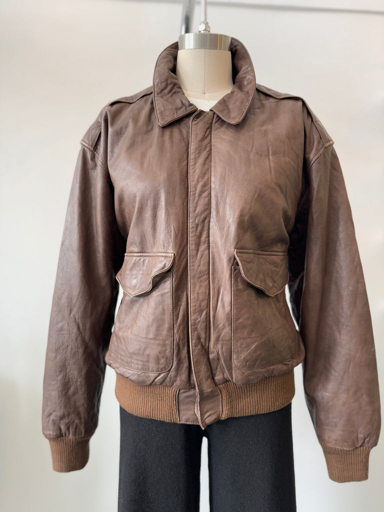 Vintage soft brown leather jacket