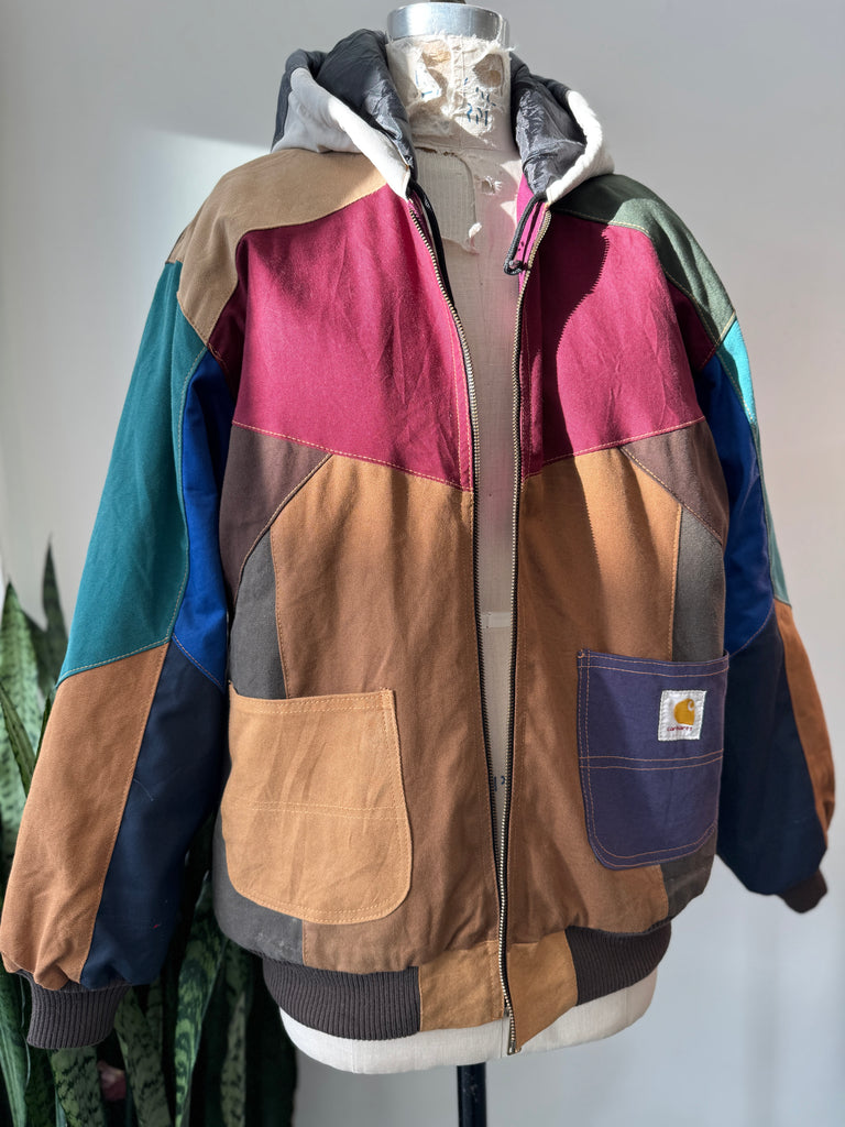 Carhartt patchwork jacket with hood