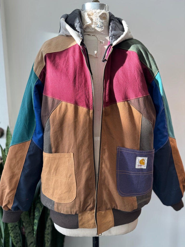 Carhartt patchwork jacket with hood