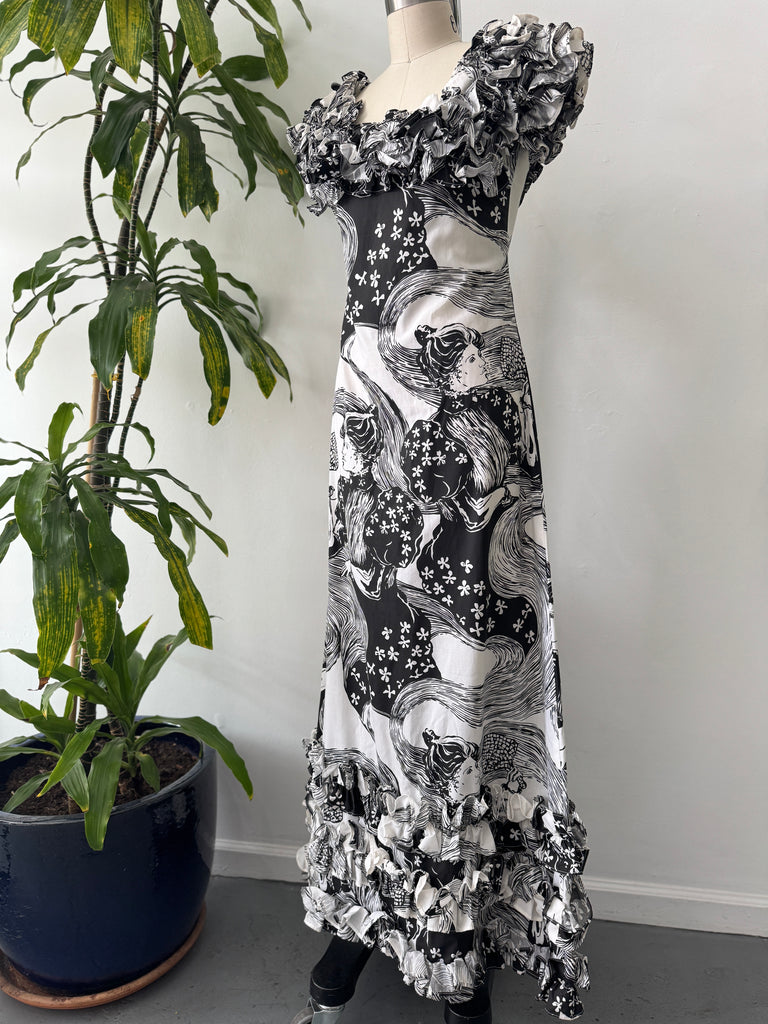 Vintage Allen Akena handmade dress