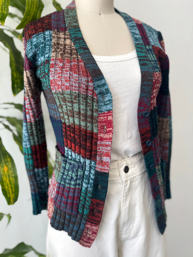 1970’s space dye cardigan sweater