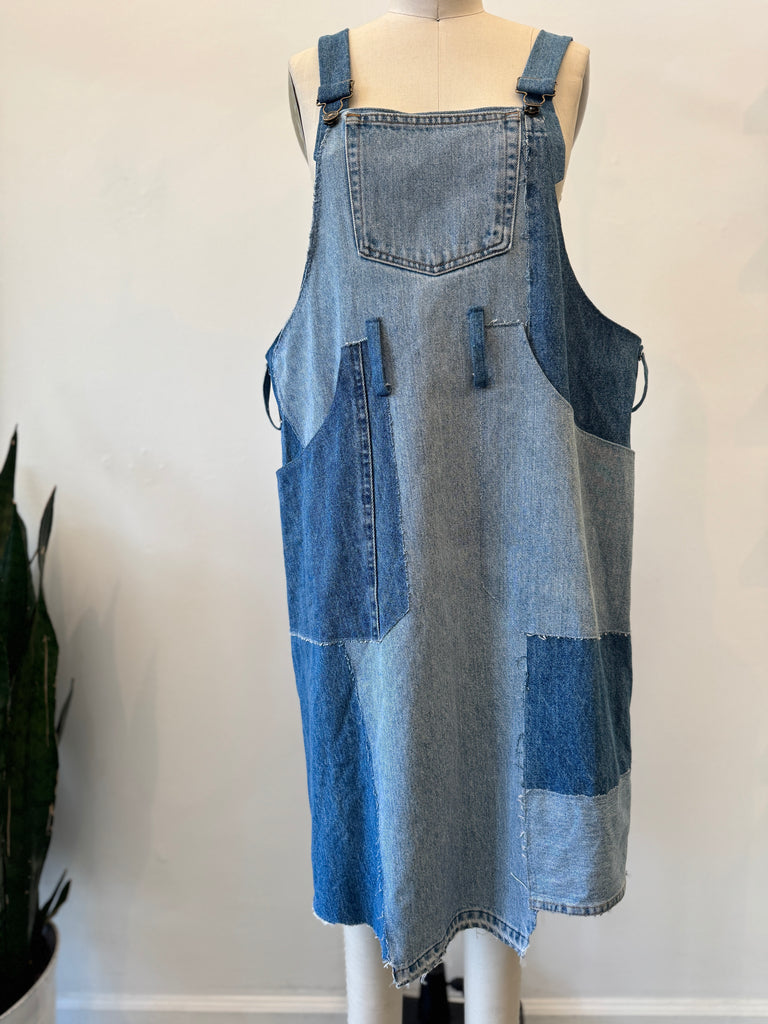 Handmade denim patchwork dress